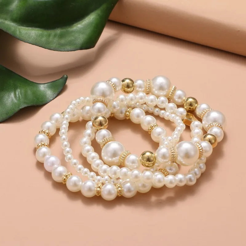 Beautiful and Versatile Pearl Love Bracelet Set