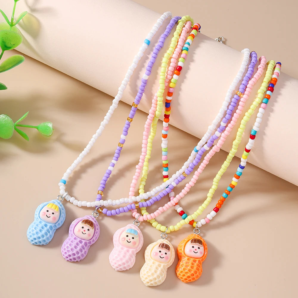 Colorful Daisy Flower Pendant Necklace Sets