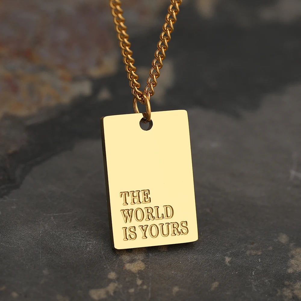 Meaningful Motivational Words Pendant Collar Necklace