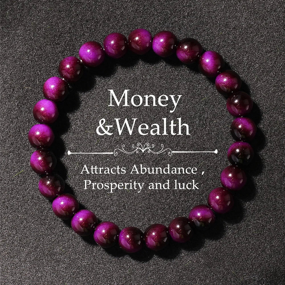 Wealthy Multicolored Crystal Tiger Eye Beads Bracelets