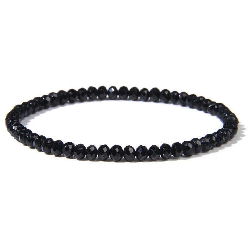 Colorful Faceted Natural Gem Stone Bead Bracelet