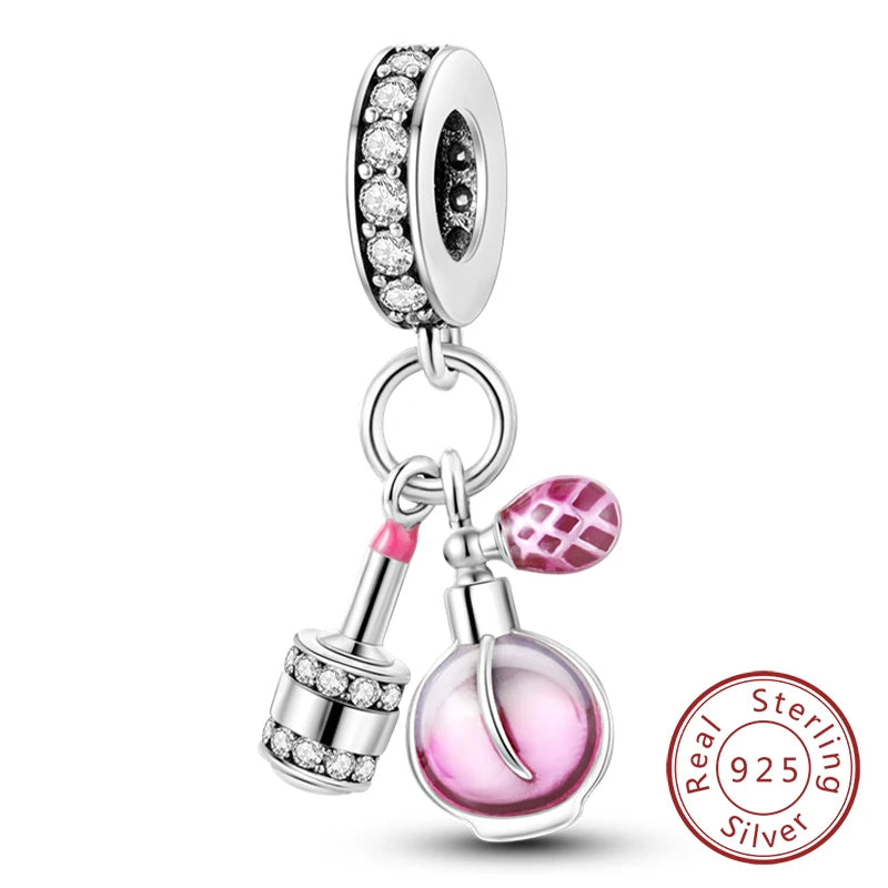 Splash Pink & Silver Pendant Charms