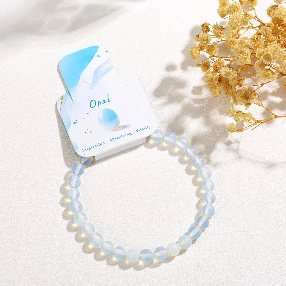 Chakra Colored Natural Stone Beads Bracelet