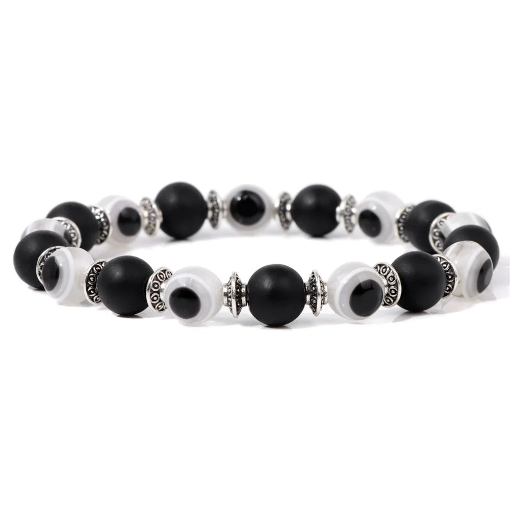 Lucky Blue Evil Eye Beads Bracelet Set