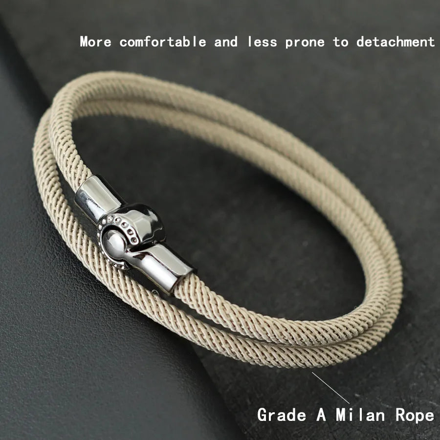 Nautical Rope Magnet Buckle Bi-layer Bracelet