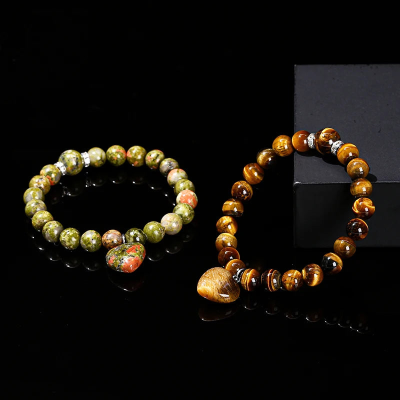 Harmony Elegant Multi-Color Heart Pendant Crystal Bracelet