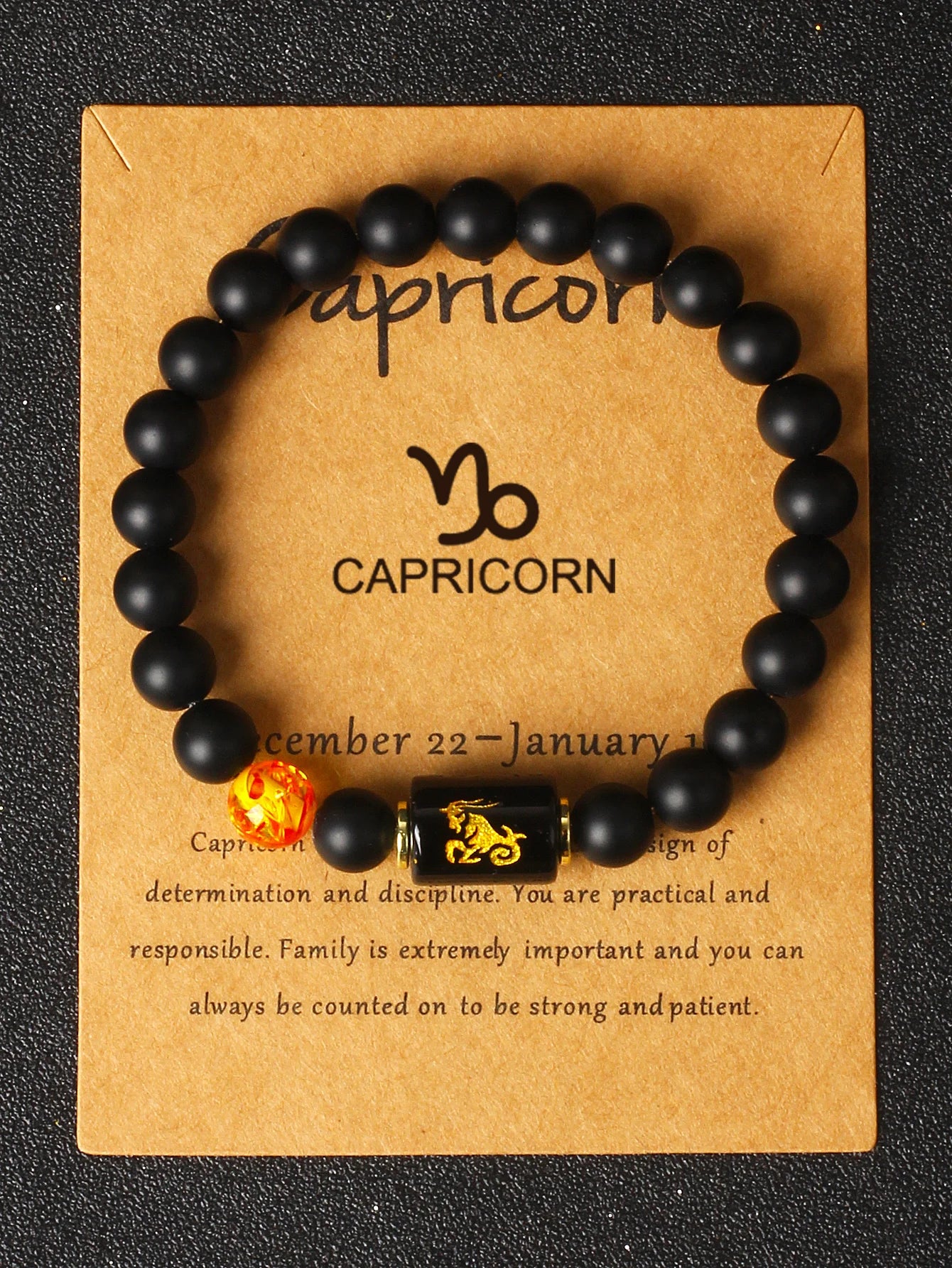 Midnight Moon Natural Stone Beads 12 Zodiac Sign Constellation Bracelet