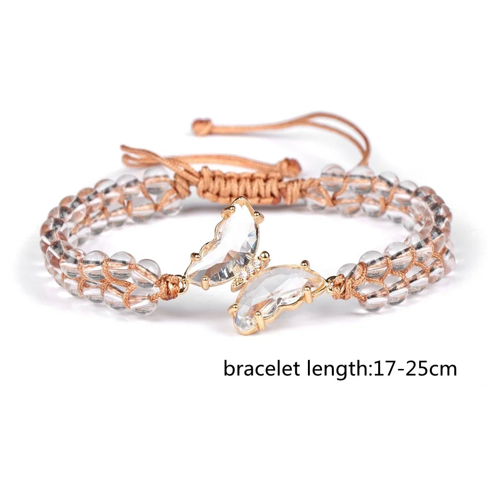 Butterfly Pendant Necklace Gravel Bracelets