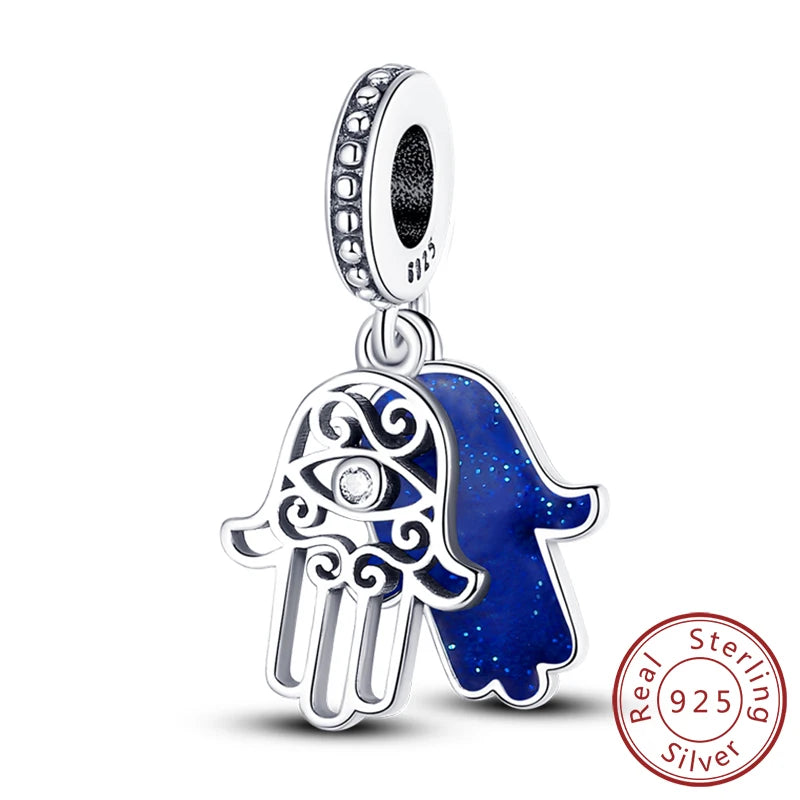 Dreamy Blue & Silver Charm Pendants