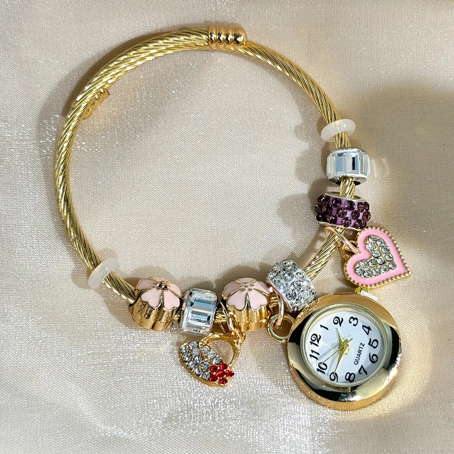 Cross Border Gold Charmed Bracelet Watch