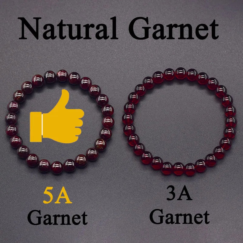 Garnet Stone Wine Red Bead Bracelet