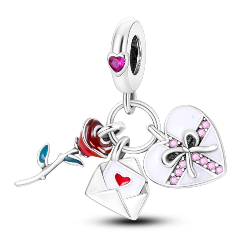 Romantic Bouquet Flower Love Language Theme Charms