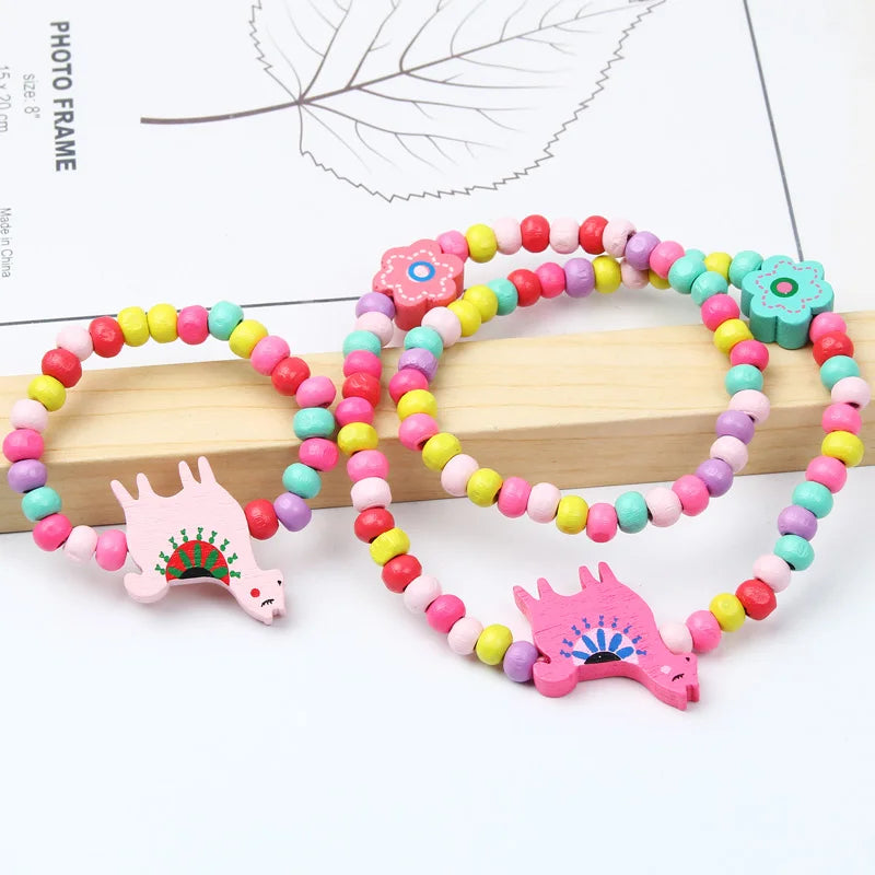 Cute Cartoon Pattern Necklace Bracelet Sets