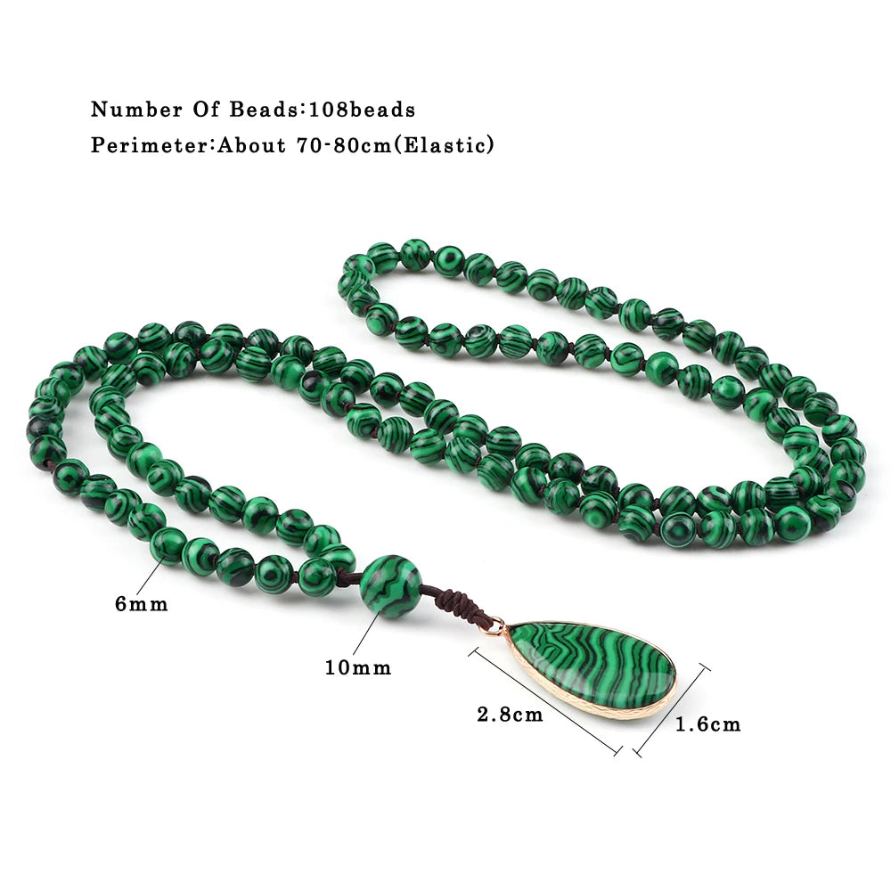 Natural Malachite Stone Beaded Necklaces & Bracelets