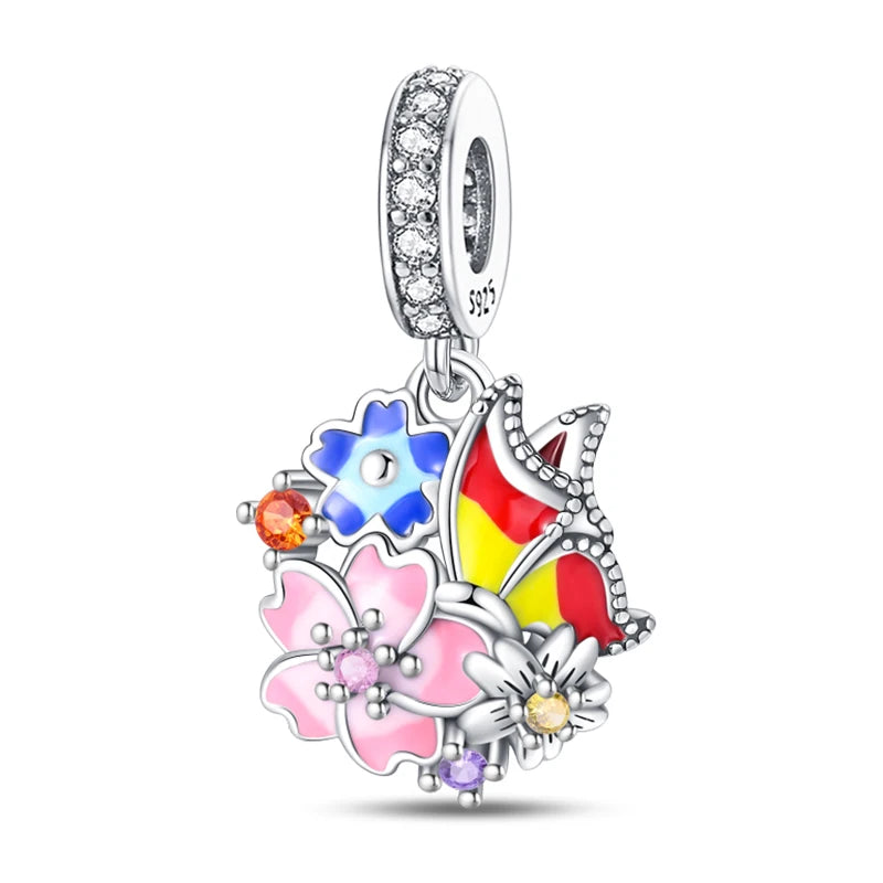 Romantic Bouquet Flower Love Language Theme Charms