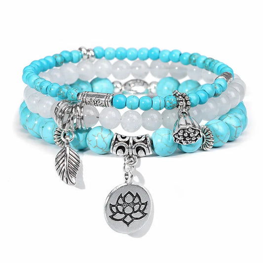 New Blue Turquoises Stone Charm Series Bracelets