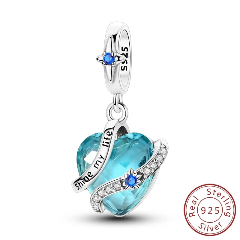 Empress Blue Platinum Pendant Charms Beads
