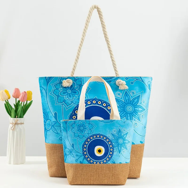 Evil Eye Protection Graphic Handbag 2-piece Set