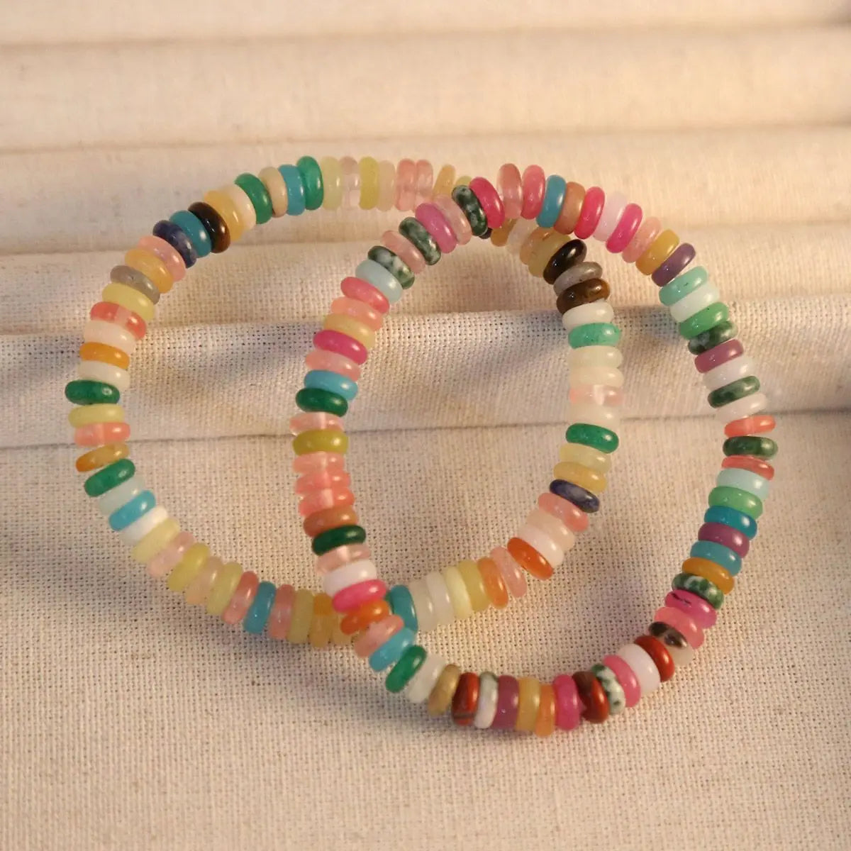 Summer Cool Breeze Colorful Rainbow Beads Necklace with Bracelet