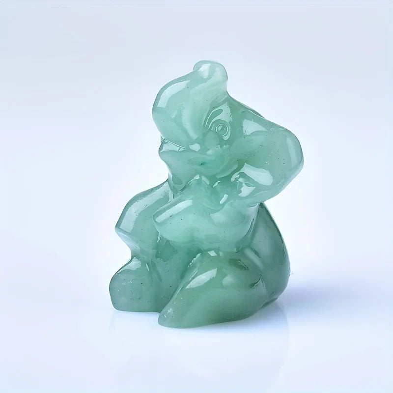 Crystal Unique Raw Stone Carved Elephant