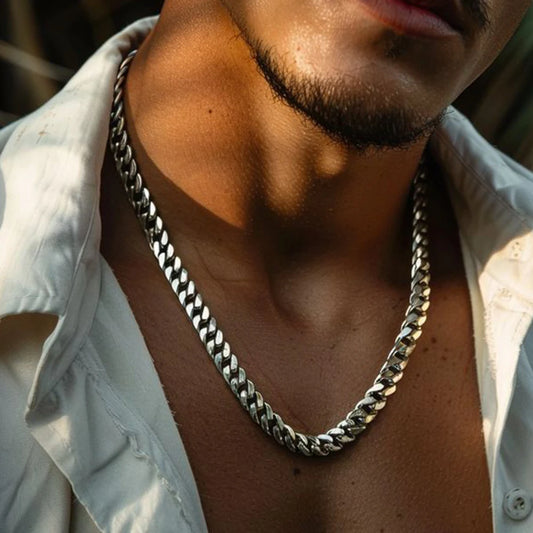 Miami Curb Link Silver Thick & Thin Cuban Necklaces