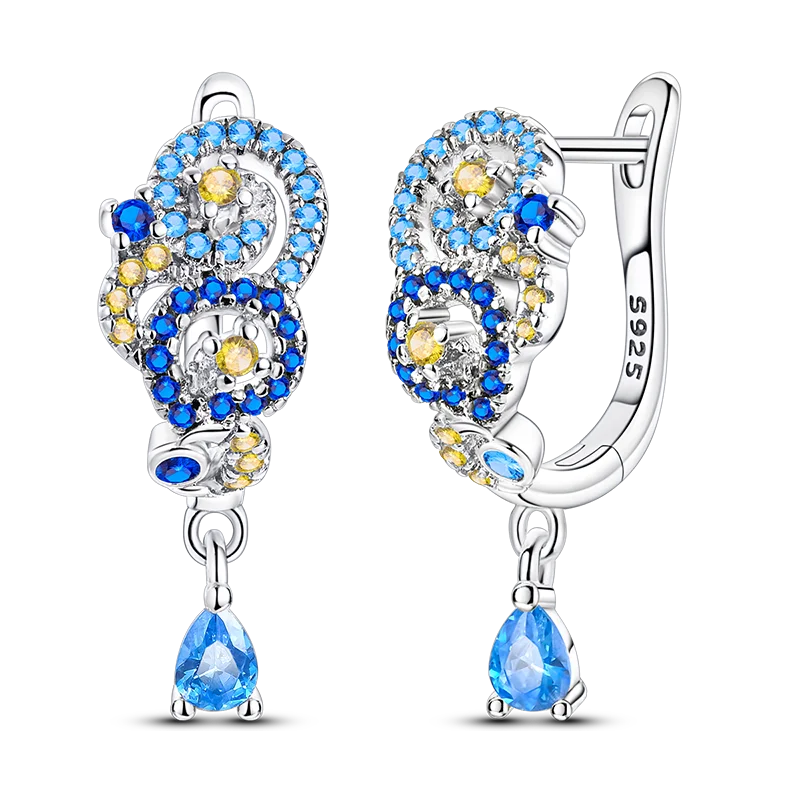 Elegantly Shaped Sparkling Pave Earrings