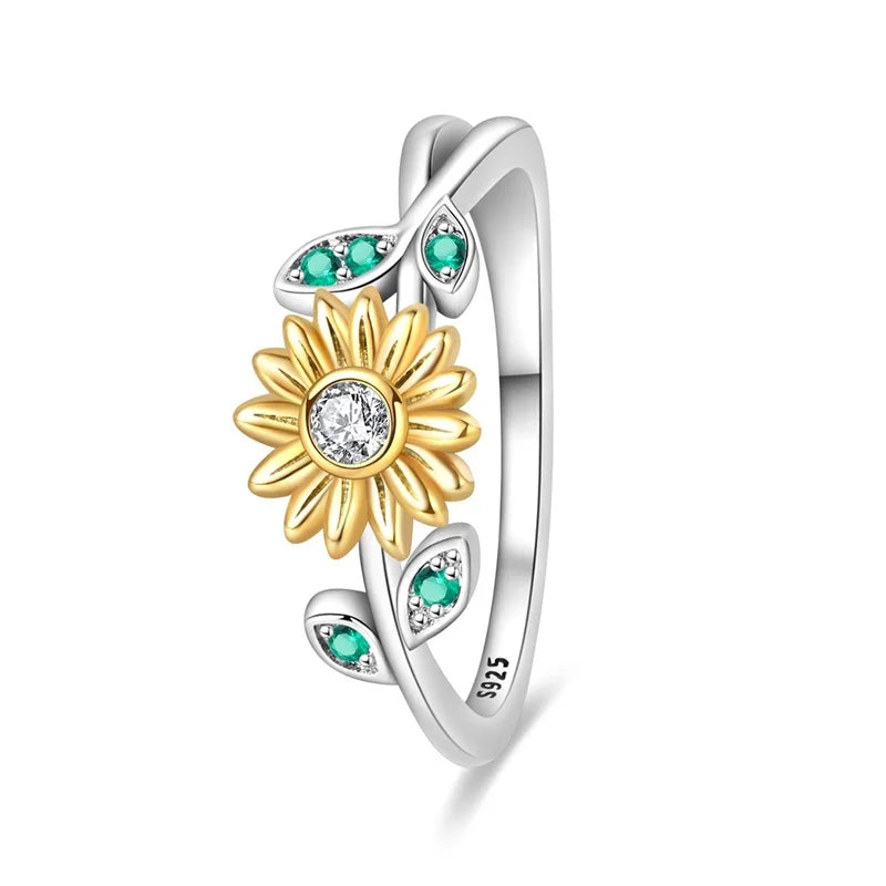 Floral Heart-Shaped Crown Rings