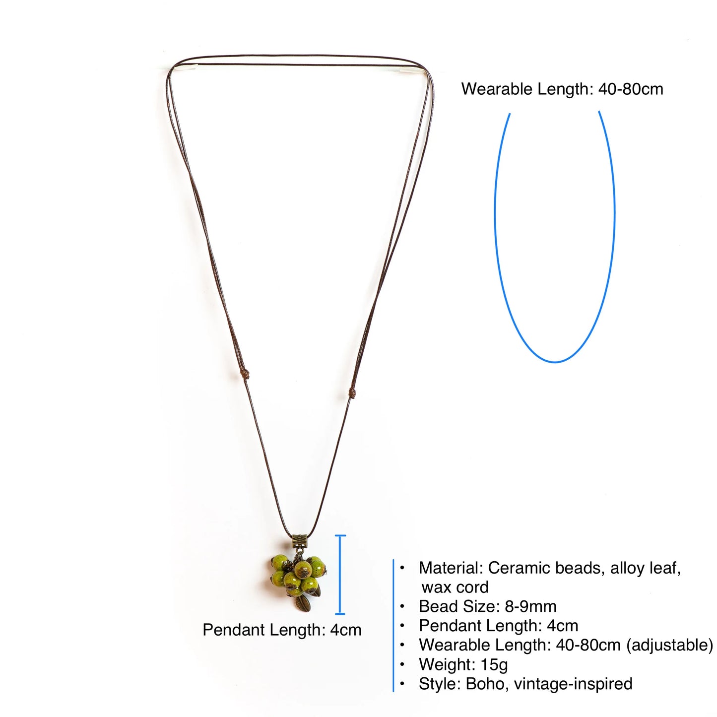 Assorted Fruit Floral Ceramic Beads Necklace