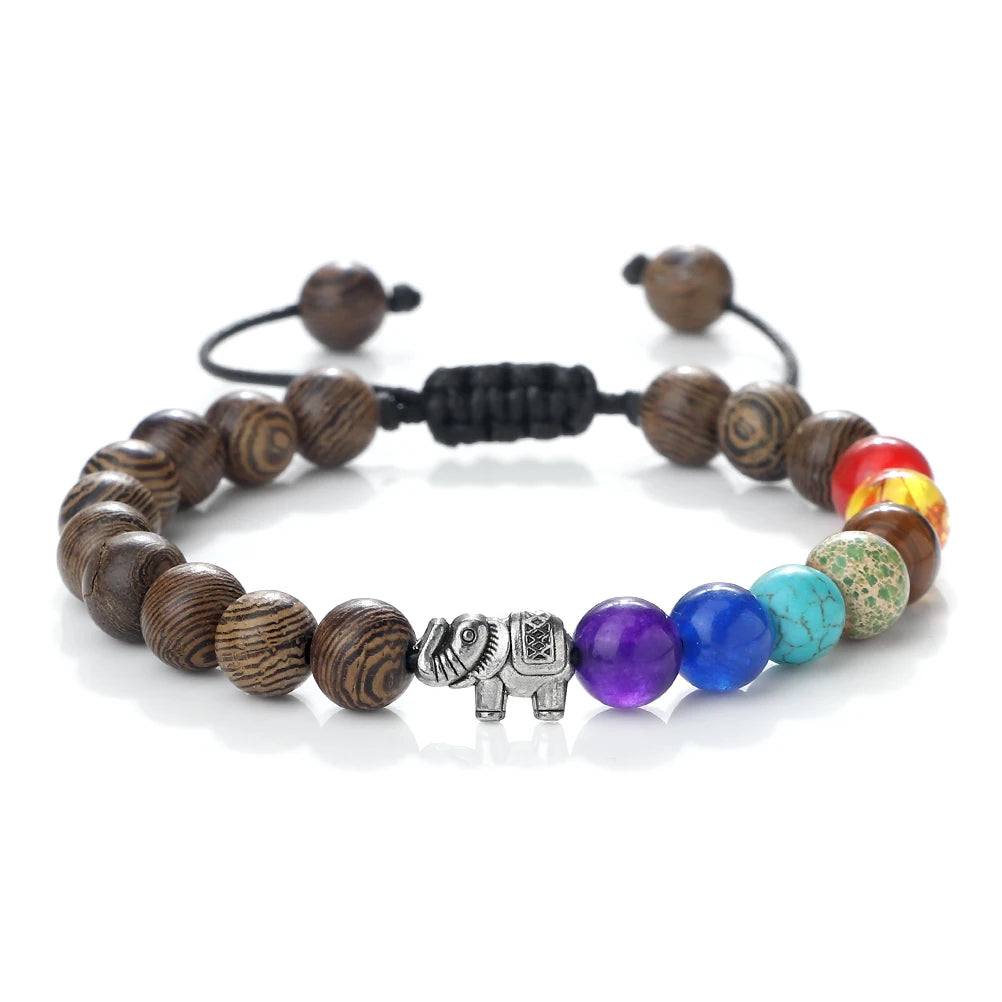 Harmonic Natural Stone 7 Chakra Beaded Bracelets