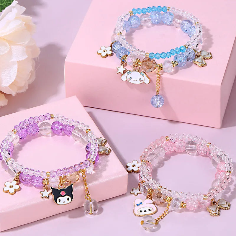 Cute Character Bow Beaded Bracelet