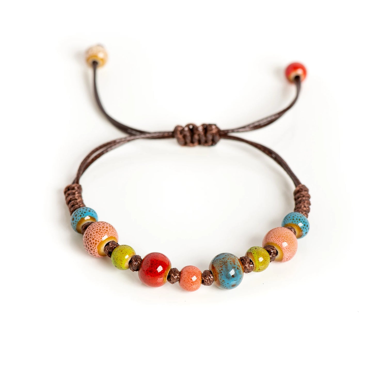 Beautiful Bohemian Spotted Ceramic Bead Bracelet