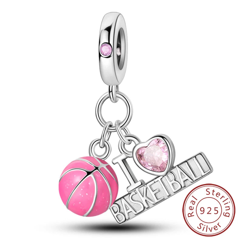 Splash Pink & Silver Pendant Charms