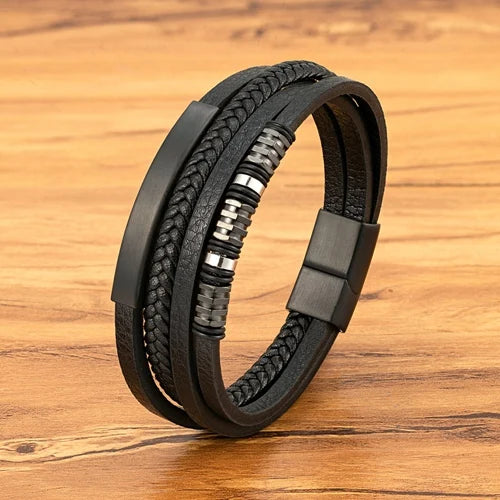 Magnetic Snap Charm Leather Bracelets