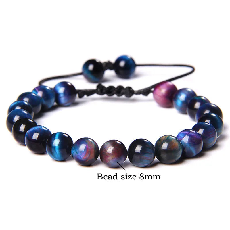 Cool Royal 5 Star Natural Stone Tiger Eye Beaded Bracelets