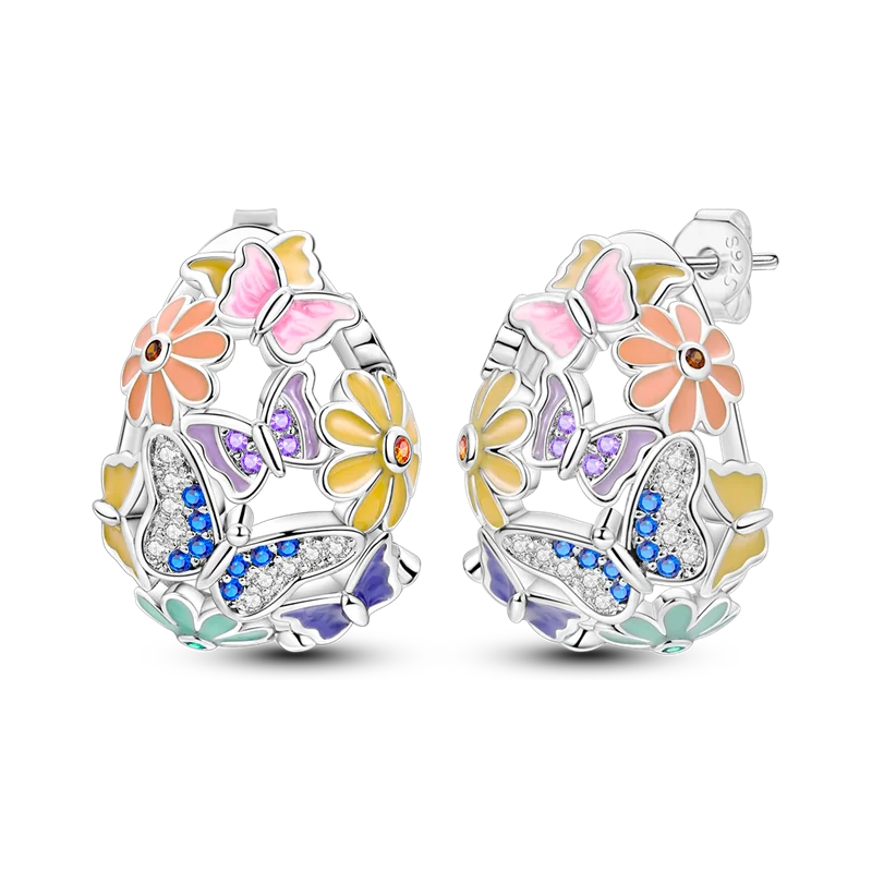 Elegantly Shaped Sparkling Pave Earrings