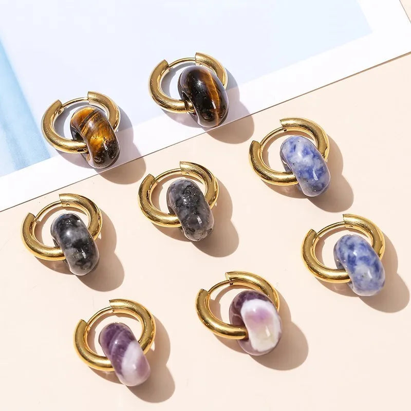 Beautiful Natural Healing Golden Copper Donut Hoop Earrings