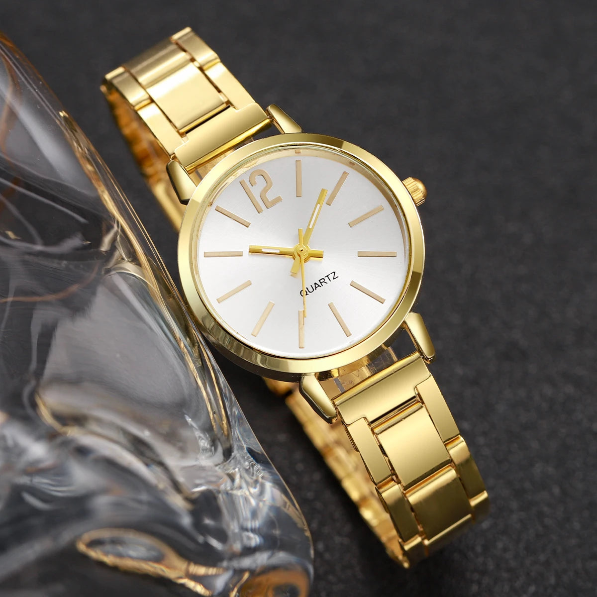 "Belle" Elegant Multi-color Quartz Watch & Love Bracelet 2PCs Set