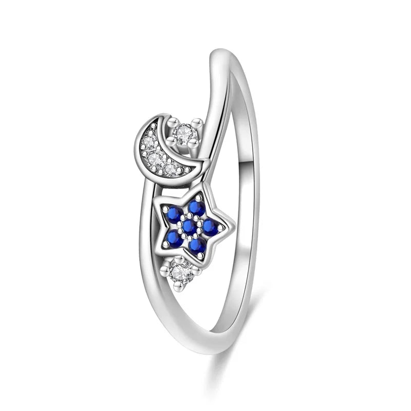 Floral Heart-Shaped Crown Rings