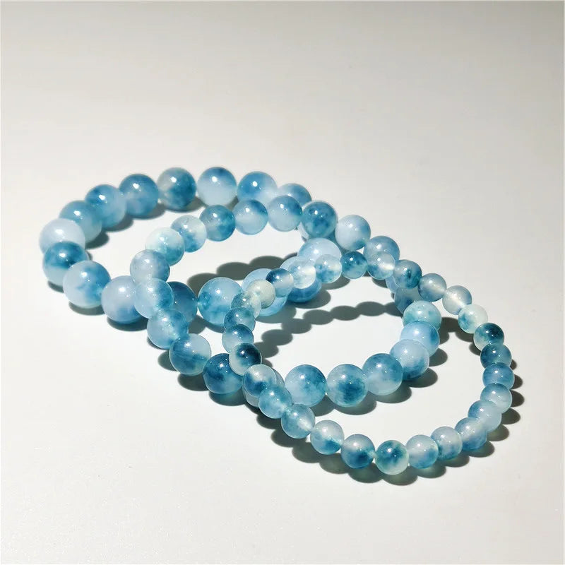Natural Blue Chalcedony Jasper Jade Bracelets