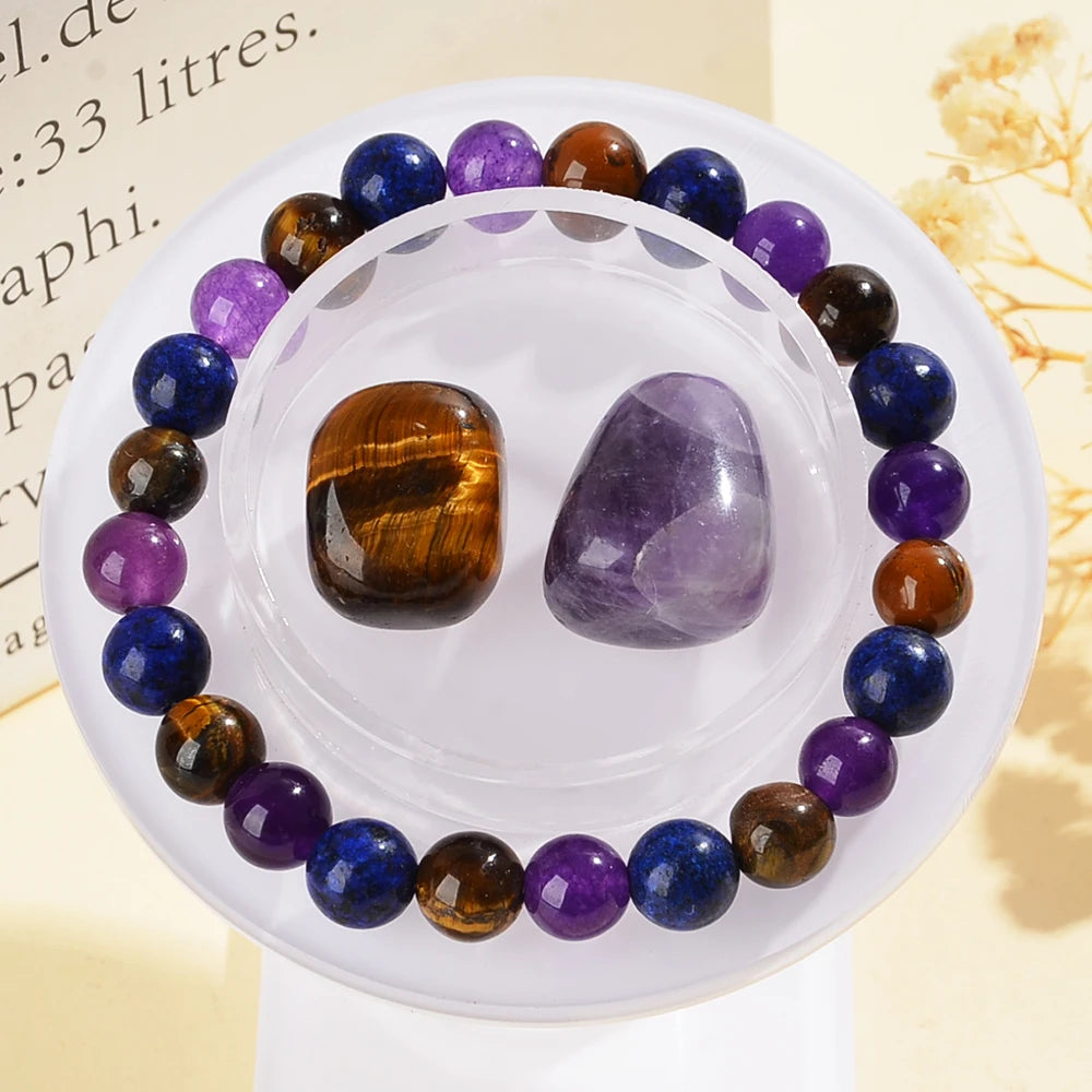Tranquility Natural Crystal Triple Protection Bracelet