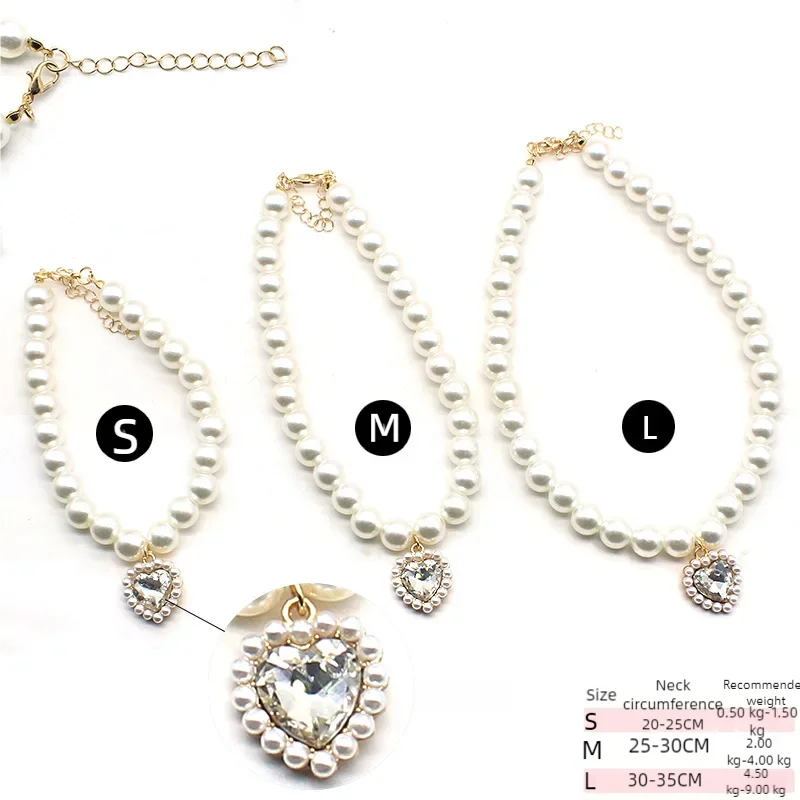 Pet Pearl Rhinestones Luxury Collar