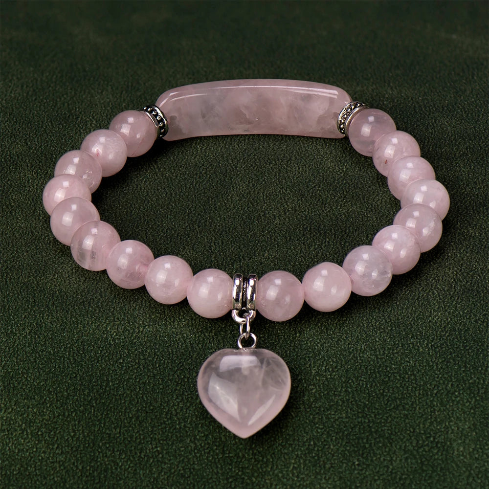 Italian Moonstone Heart Charm Crystal Bracelets