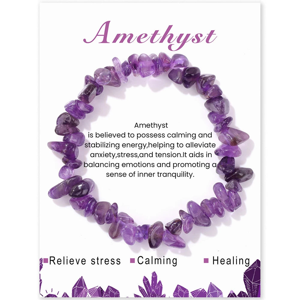 Natural Amethysts Charm Bracelet Series