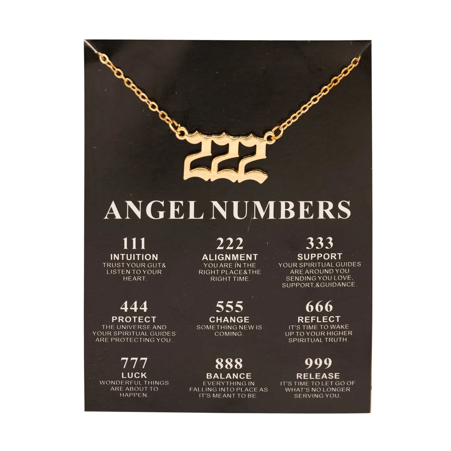 Lucky Angel Numbers Wish Pendant Necklace