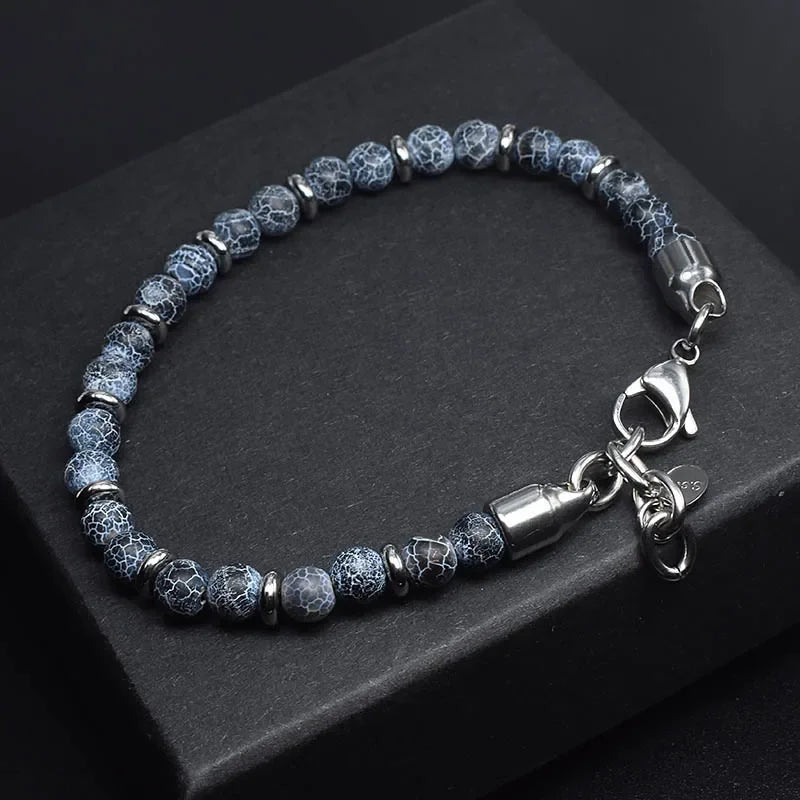 New Matte Map Volcanic Stone Beaded Personality Bracelet