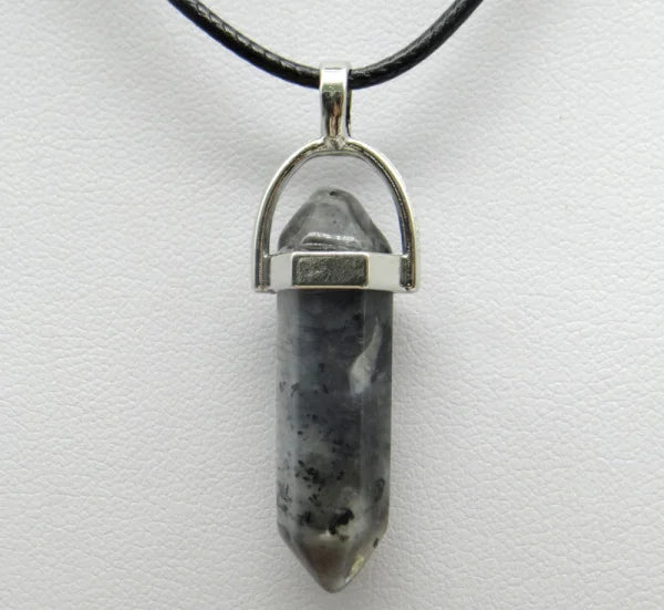Natural Stone Crystal Hexagonal Pendant Necklace