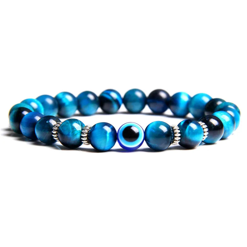 Lucky Blue Evil Eye Beads Bracelet Set
