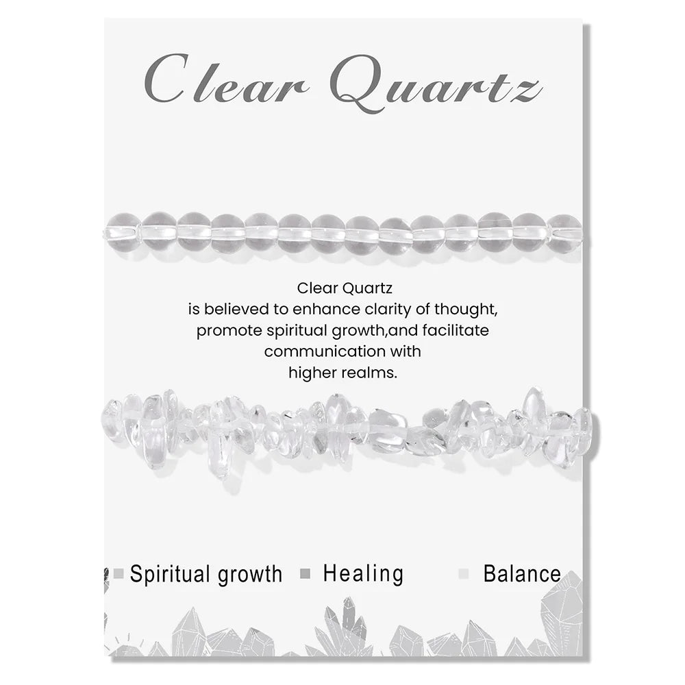 Double Crystal Stone Bracelets With Inspirational Cards