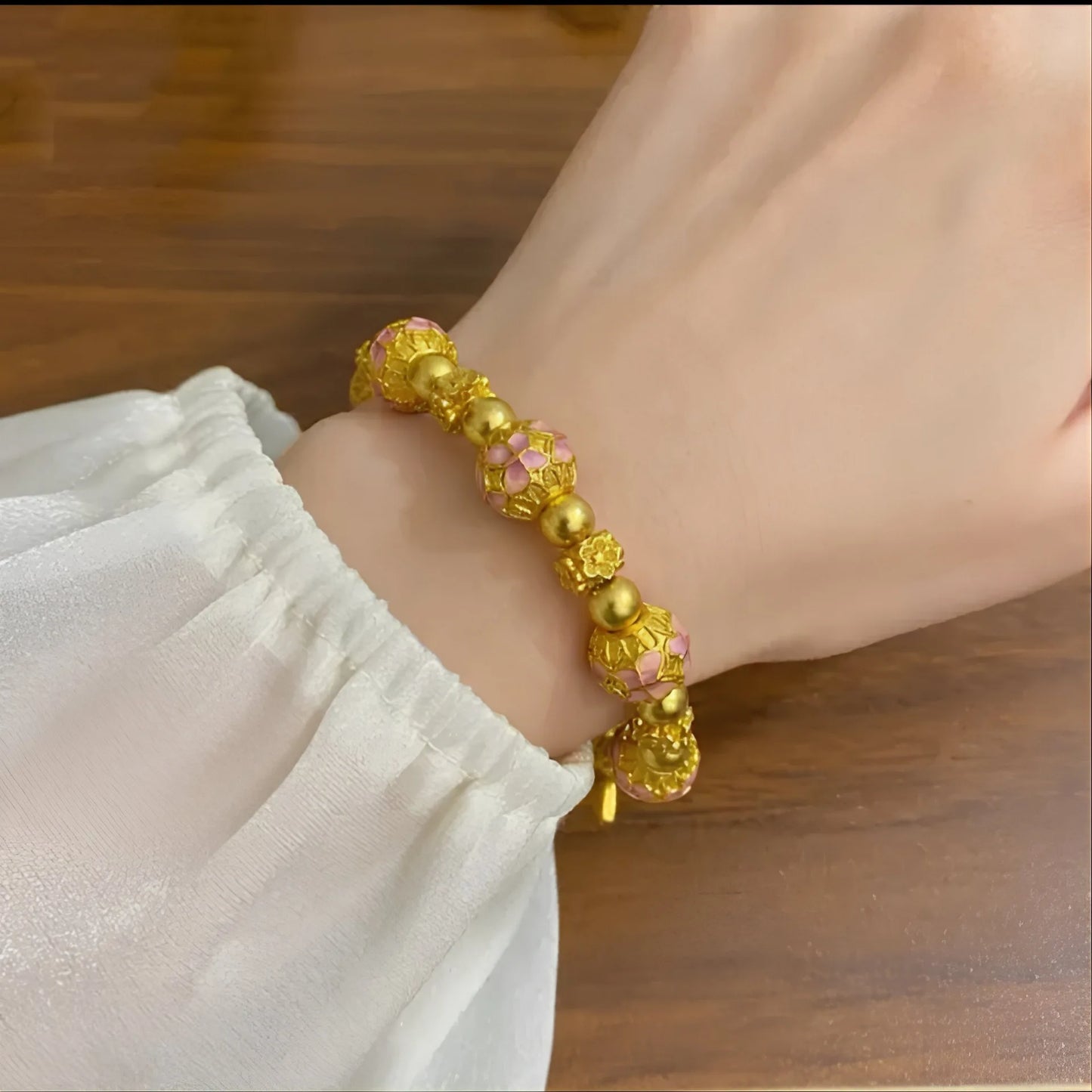 Pure 24K Gold Enchanting Luxury Butterfly Flower Bracelets