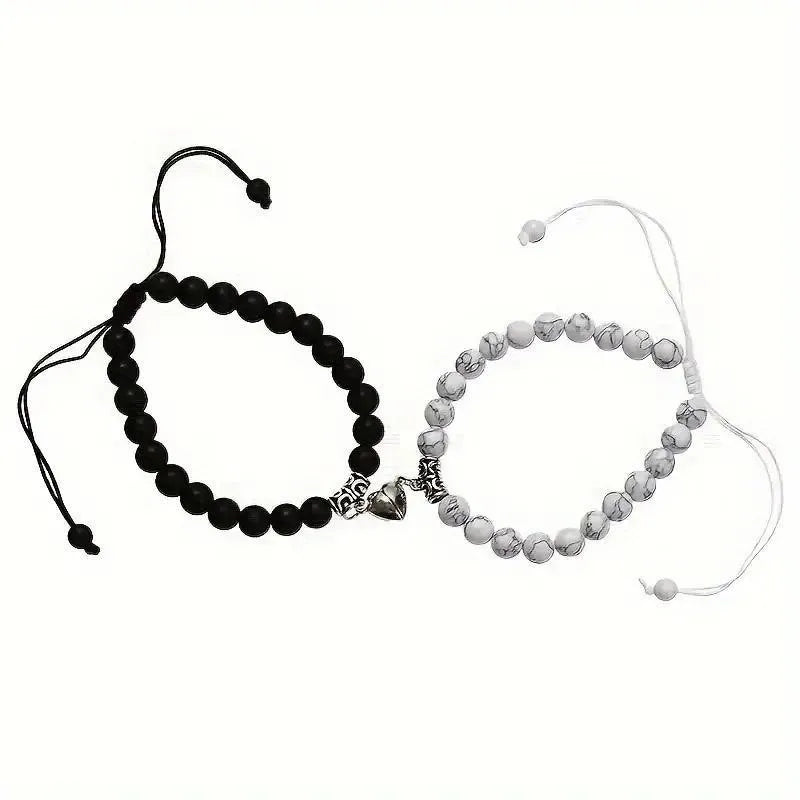 Heart To Heart Natural Stone Bullet Crystal Necklace & Bracelet